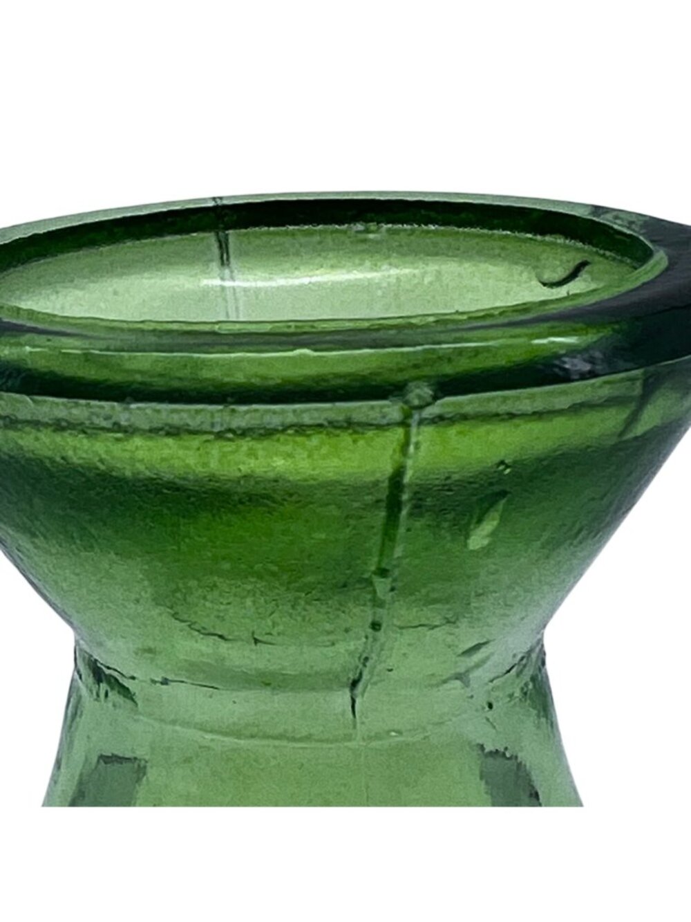 Vintage Couronne Company Apple Green Recycled Glass Bud Vase Made In Spain - Picture 6 of 12
